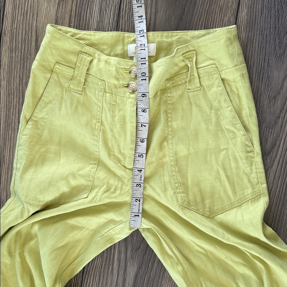 Anthropologie Maeve Chartreuse Trousers - Picture 4 of 7